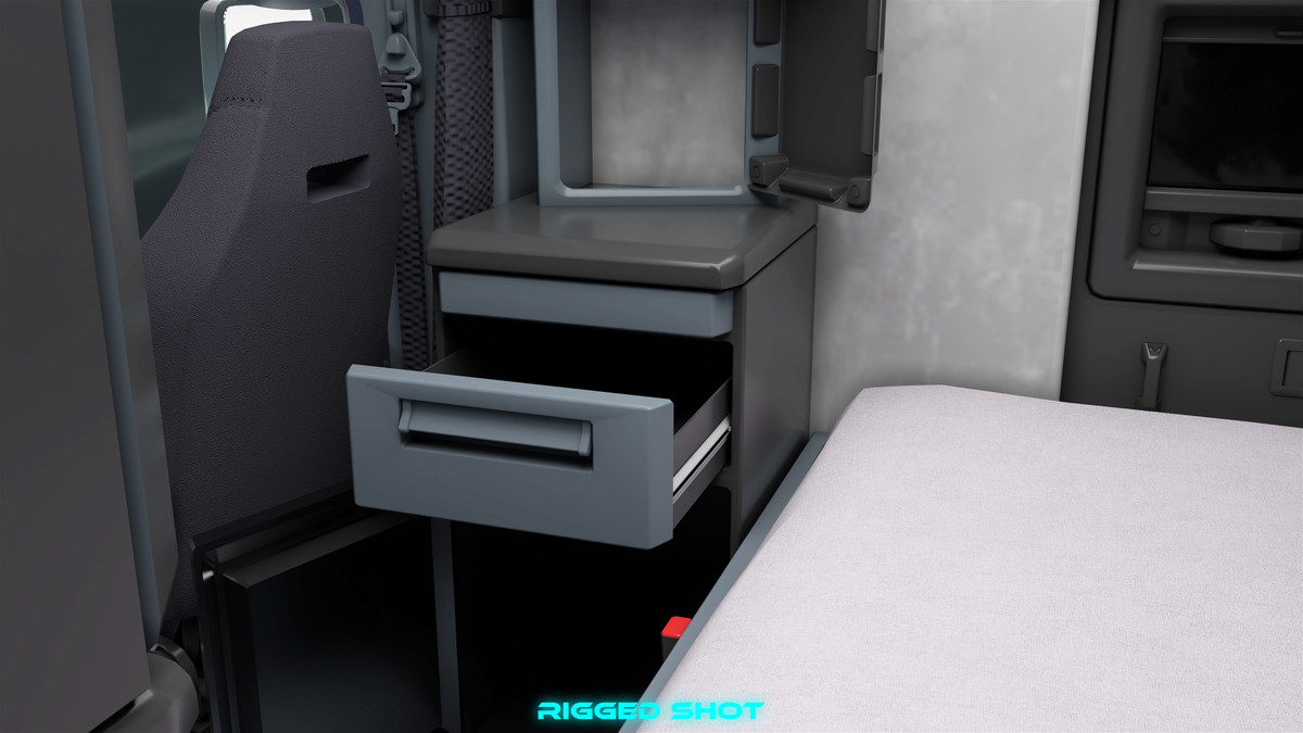 Heavy Truck Chassis 05 White Interior URP HDRP Textures