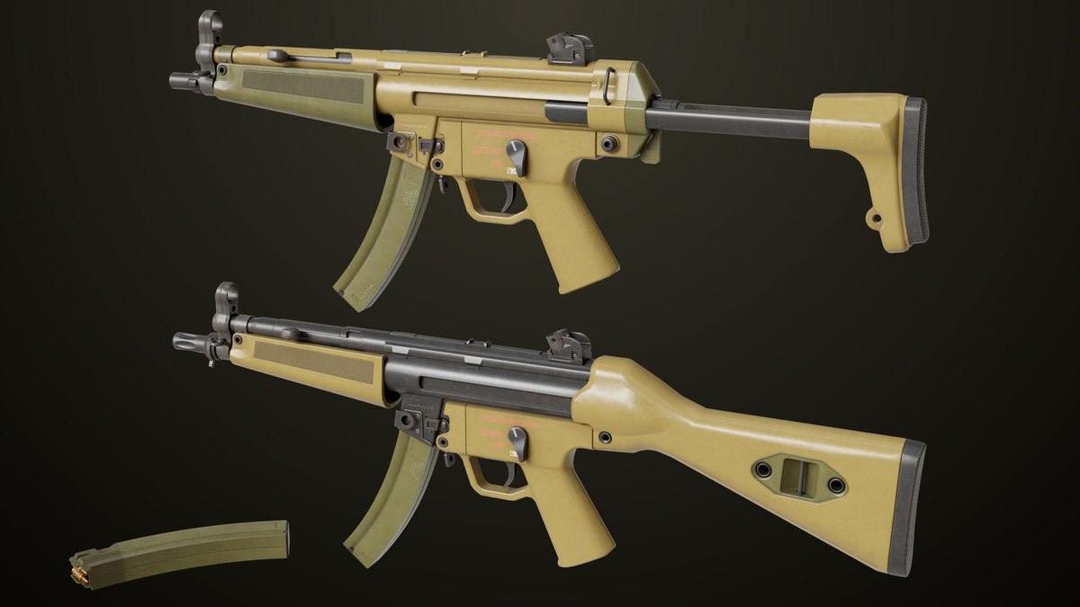 Two Machine Gun 15 Sandal Single Mat URP HDRP Textures