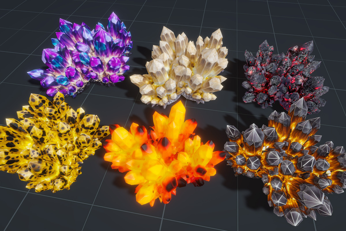 HQ Crystals - Low poly PBR