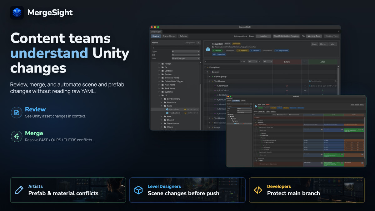 MergeSight: Review & Merge for Unity Assets