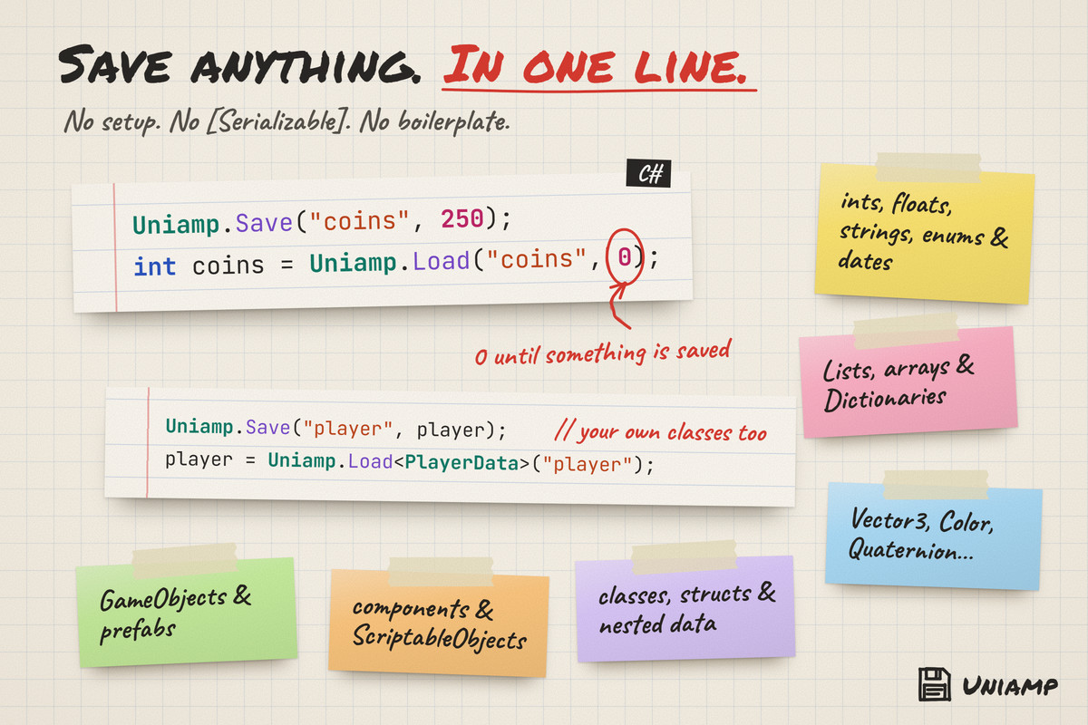 Uniamp: Save & Load Made Simple