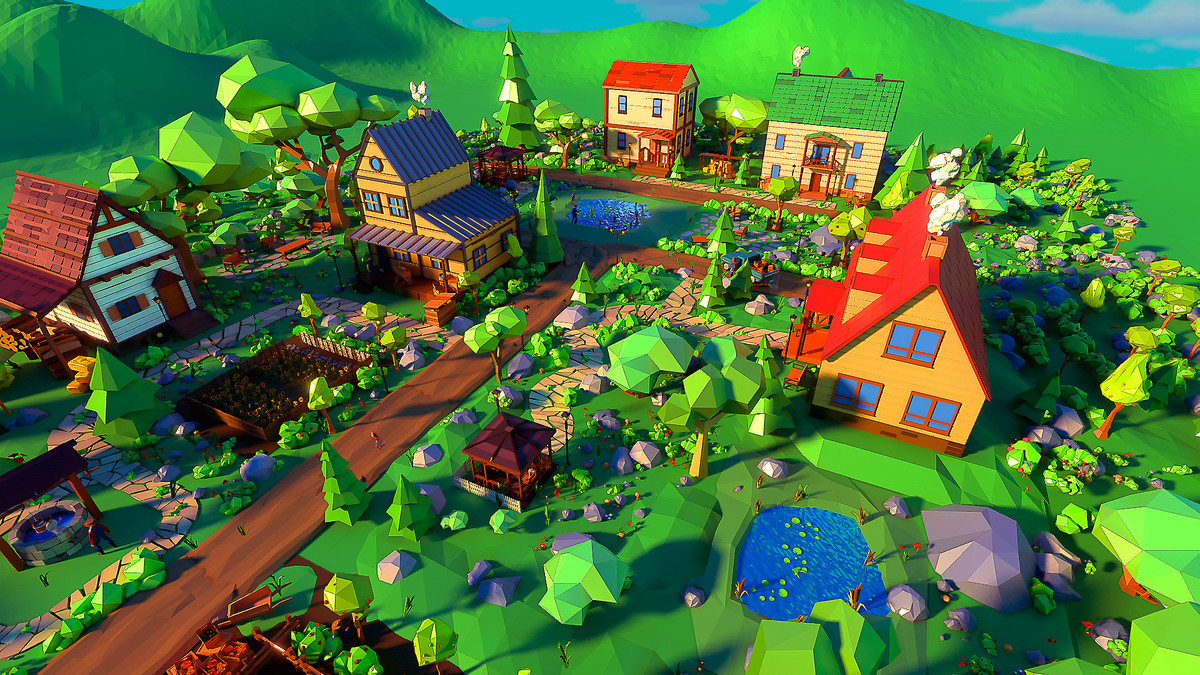 Low Poly Farm. HappyLifeville