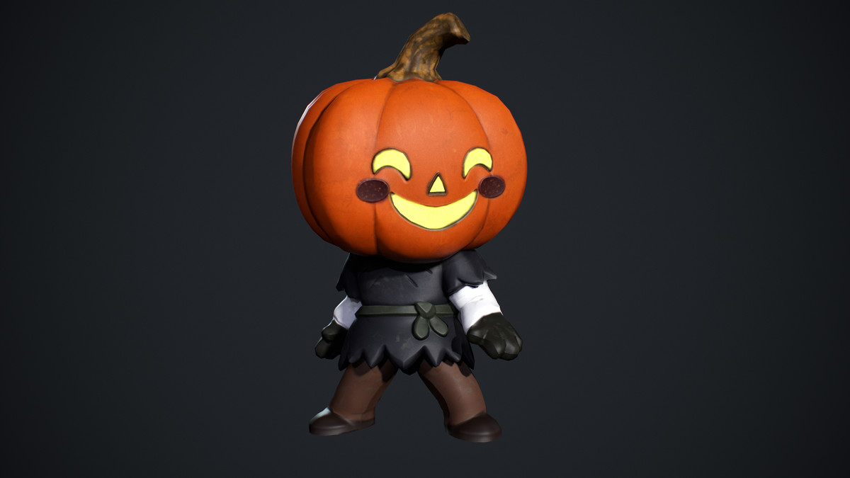 Cute Scarecrow Low Poly