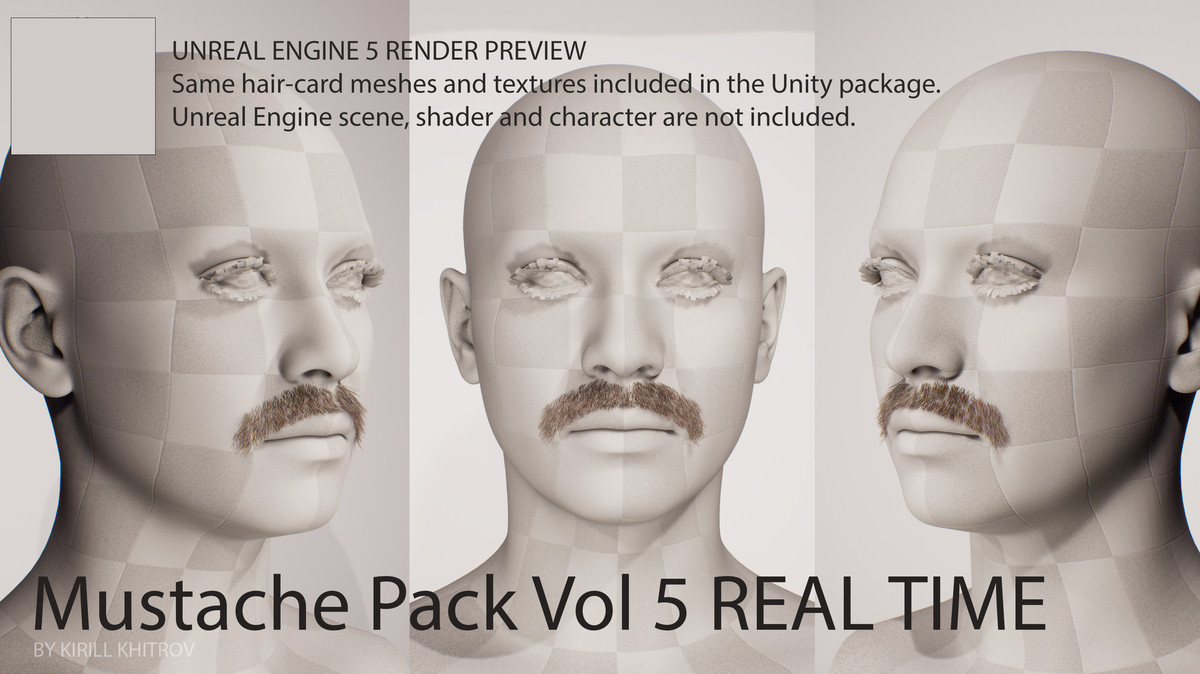 Moustache Pack Vol. 1 Real-Time Facial Hair Styles