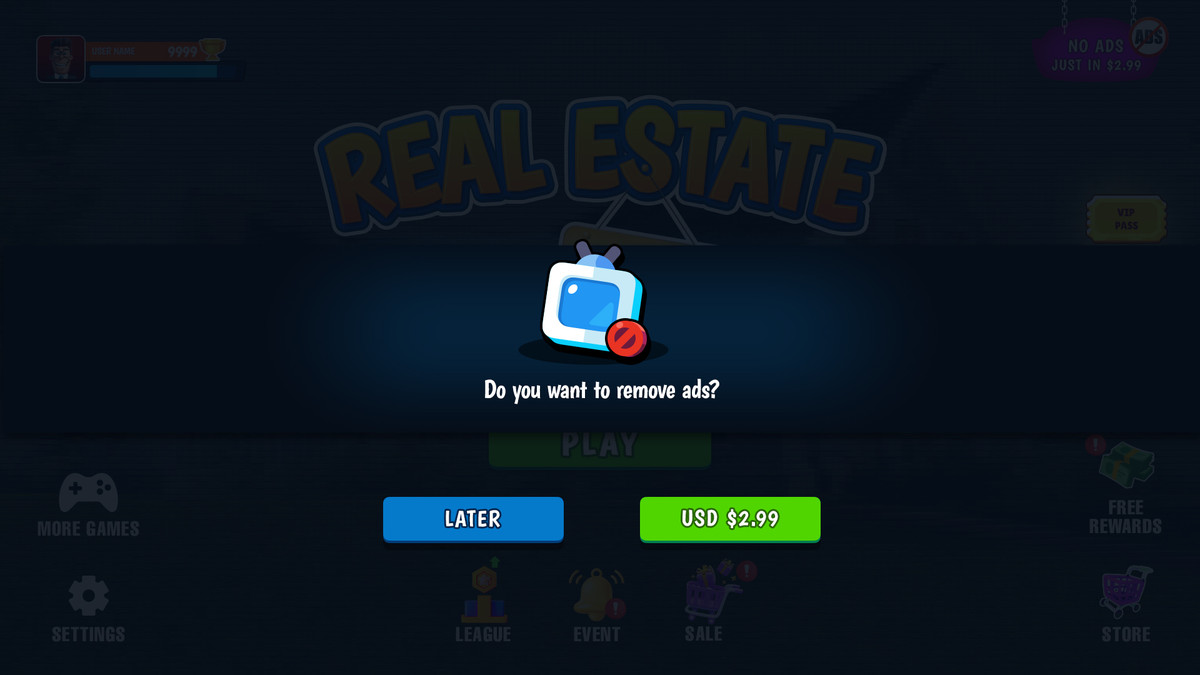 Modern Real Estate Tycoon UI Kit – Business Simulator Mobile Game GUI