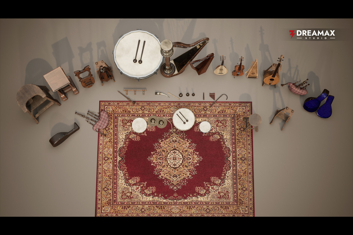 Medieval Musical Instruments - Lutes, Harps, Drums & Fantasy Bardic Props