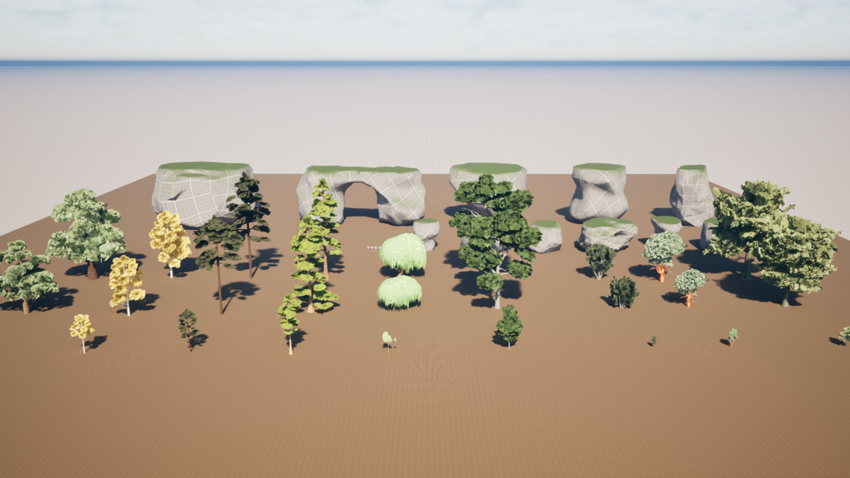 Forest Starter Blockout Kit - 60 Assets Modular Pack for Level Design