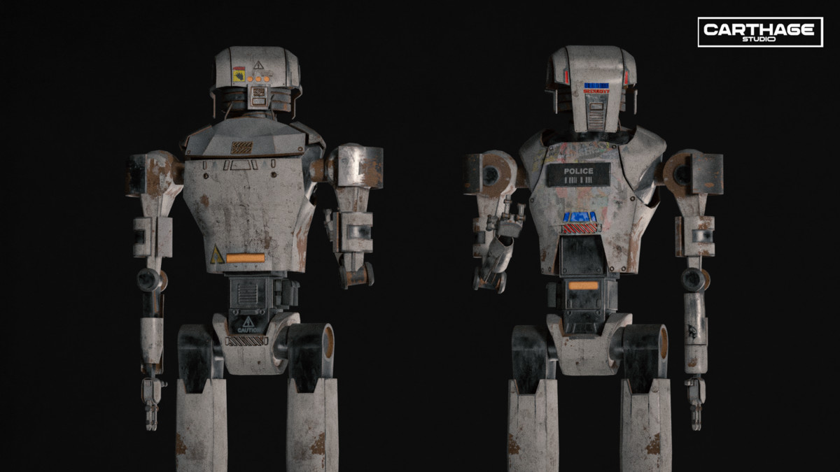 Security Robot NPC Bundle – 5 Rigged Game-Ready Characters