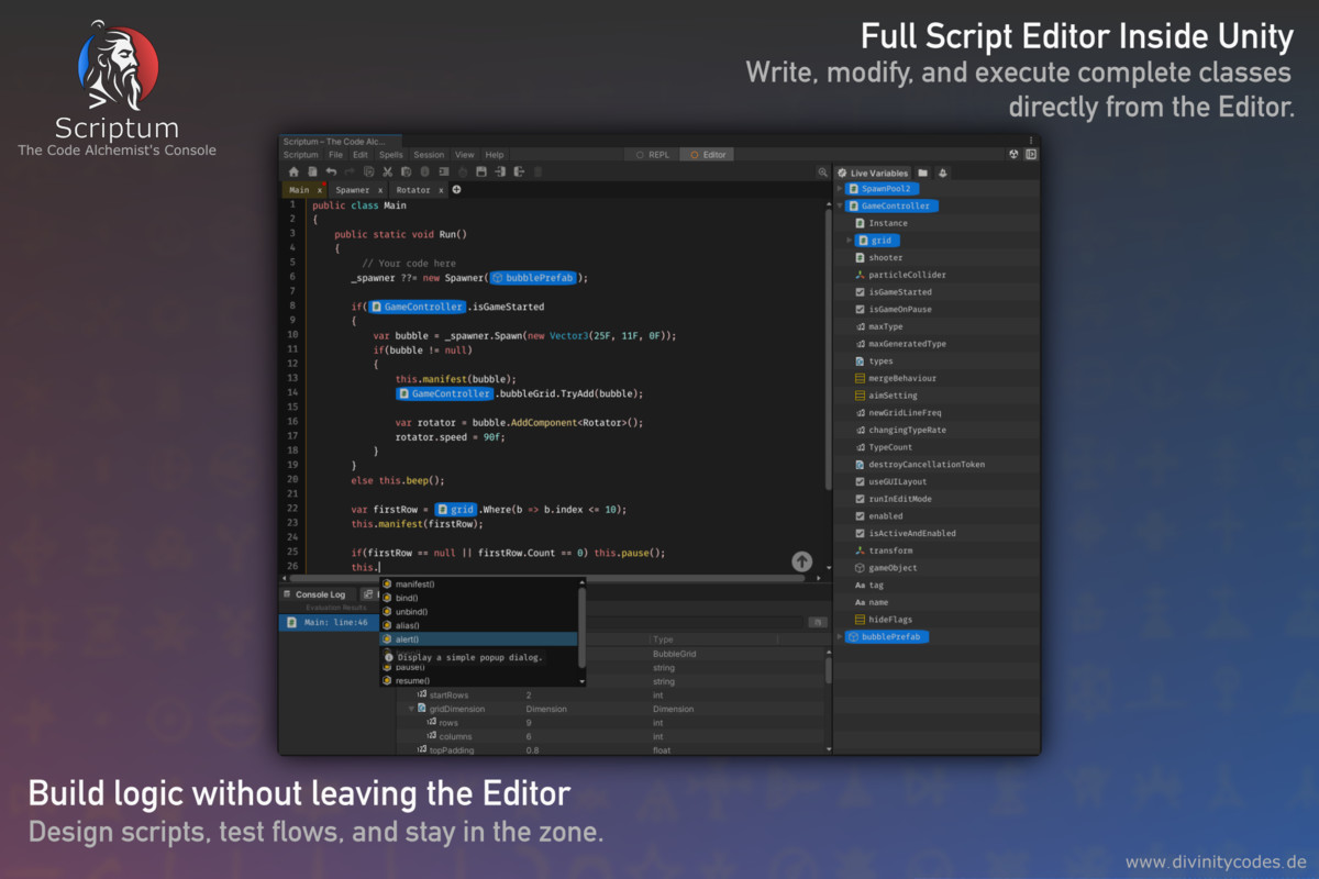 Scriptum - The Code Alchemist's Console