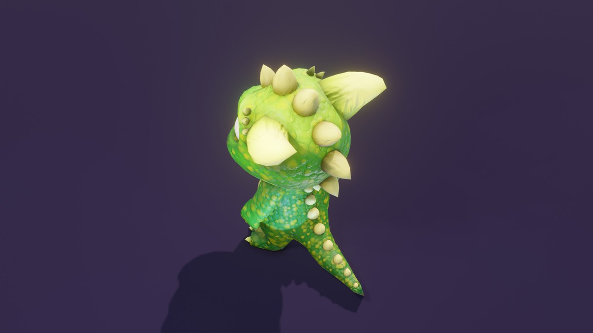 Cartoon Green Dinosaur 3D Model – Animated Character