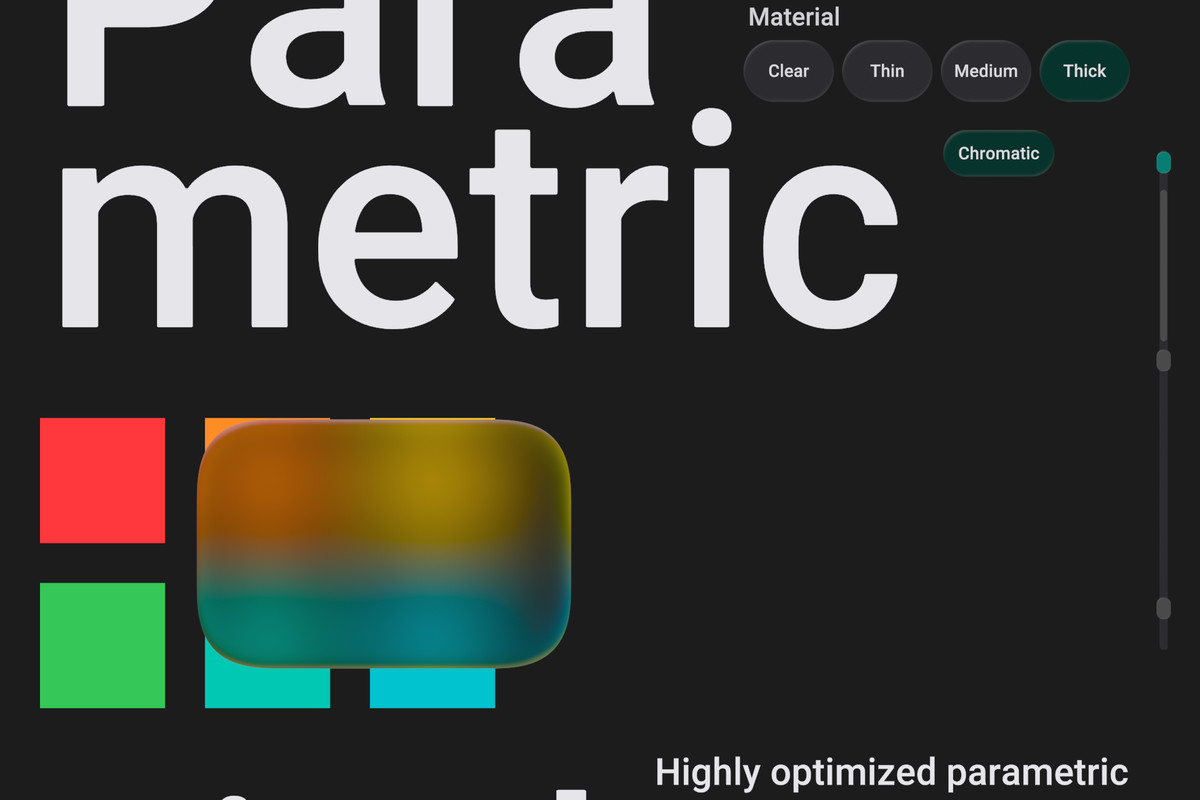 Paraform - Procedural Liquid Glass UI for Translucent Image