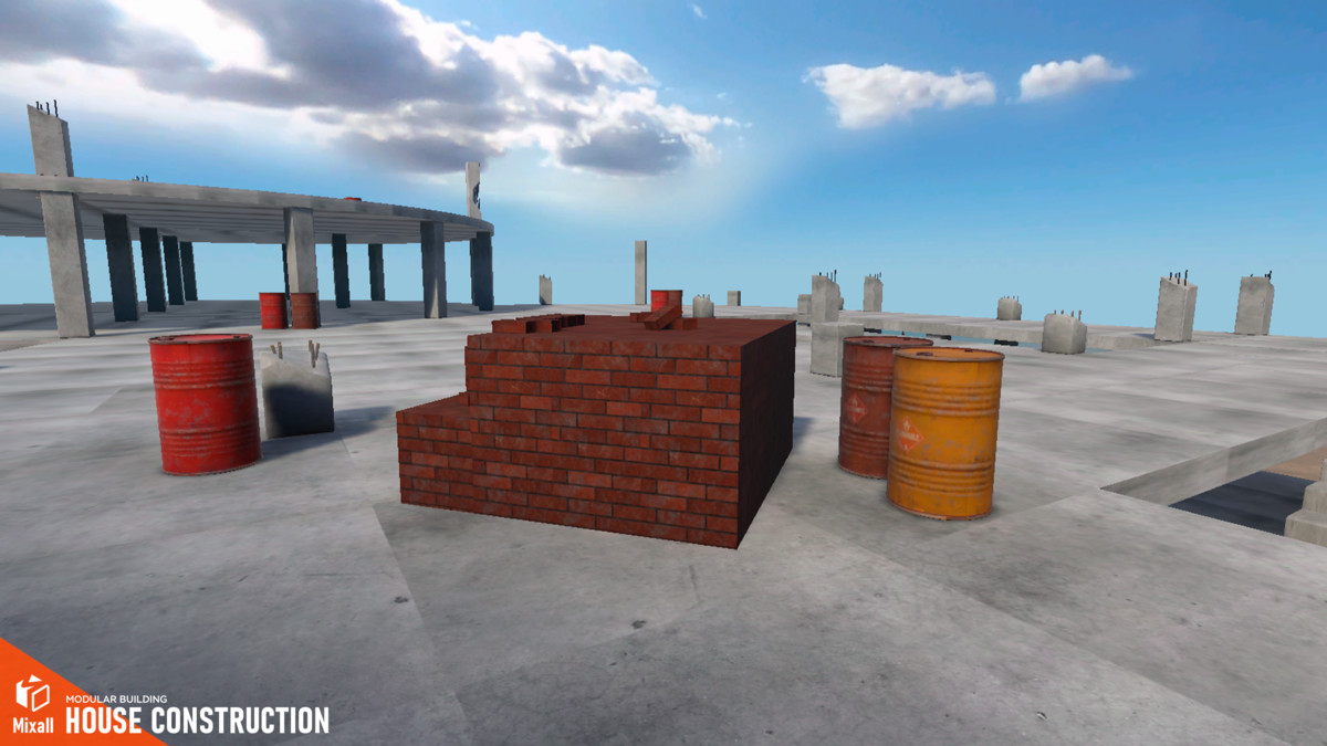 Construction sites, equipment and builders