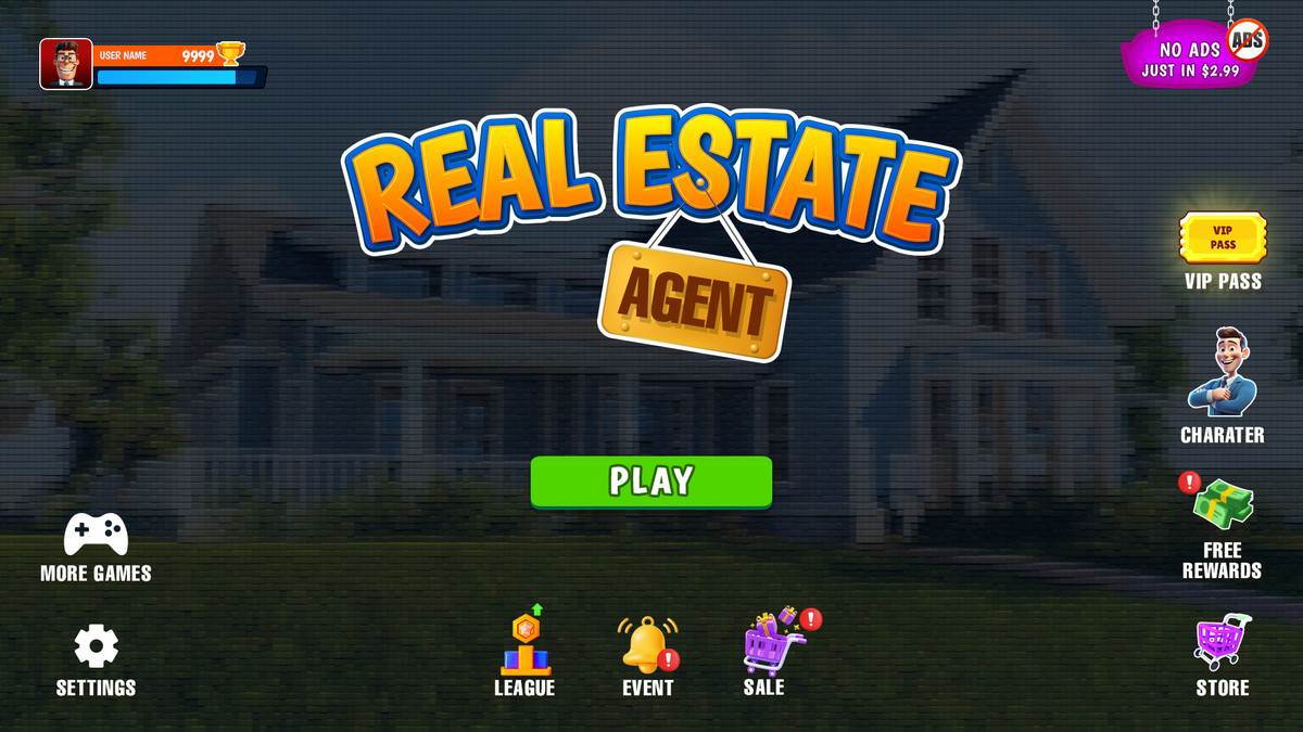 Modern Real Estate Tycoon UI Kit – Business Simulator Mobile Game GUI