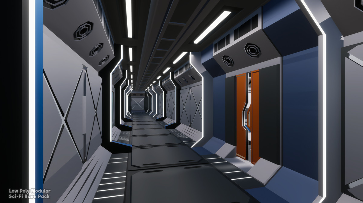 Low Poly Modular Sci-Fi Base Pack