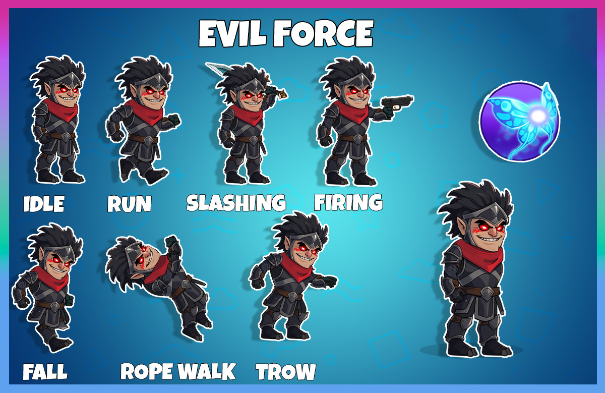 Evil Force 2D Animated Character