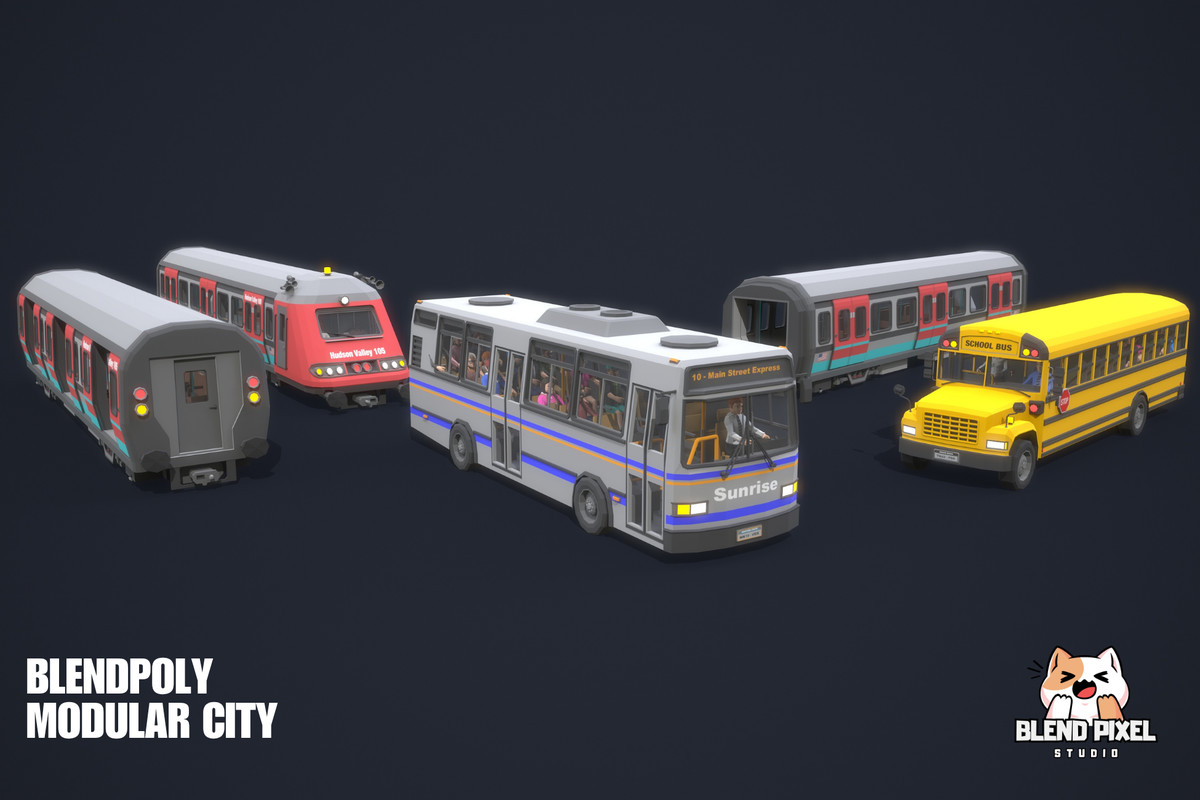 BlendPoly Modular City - Low Poly Assets
