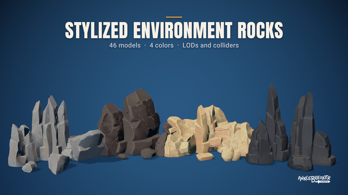 Stylized Environment Rocks - AAA quality