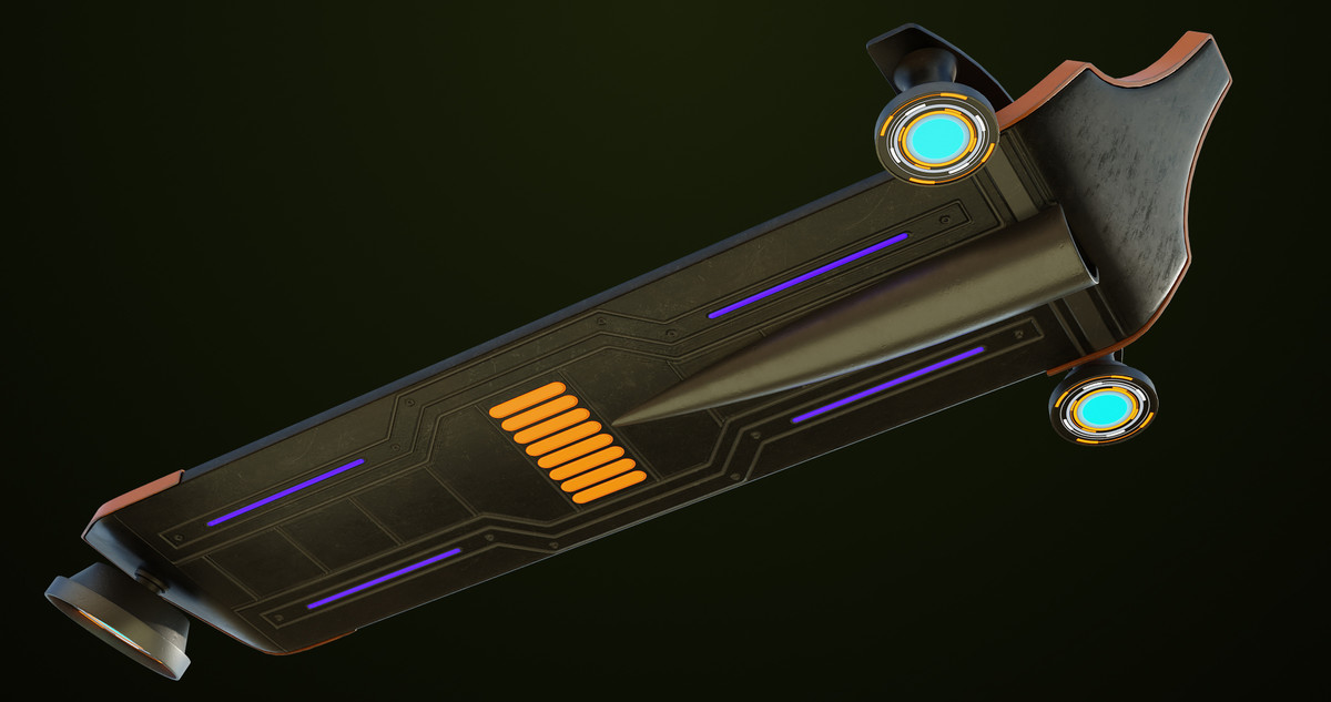 Sci Fi Hoverboard 08 URP HDRP Textures