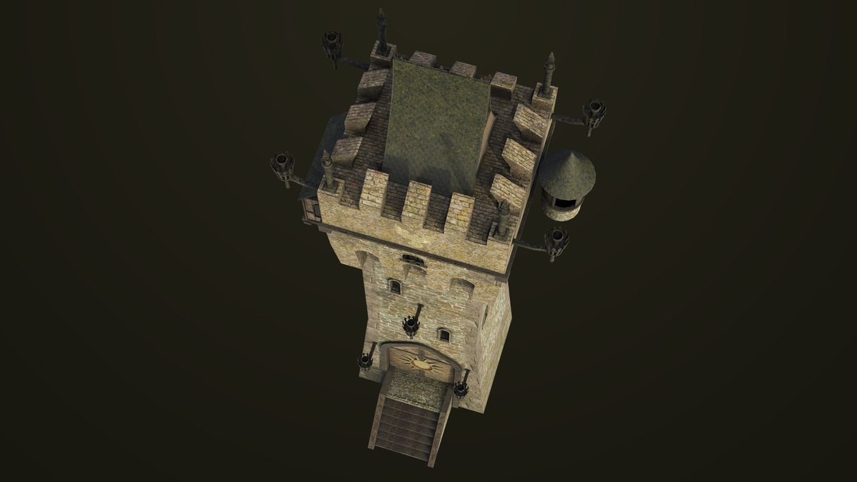 Old Castle Watch Tower 01 URP HDRP Textures