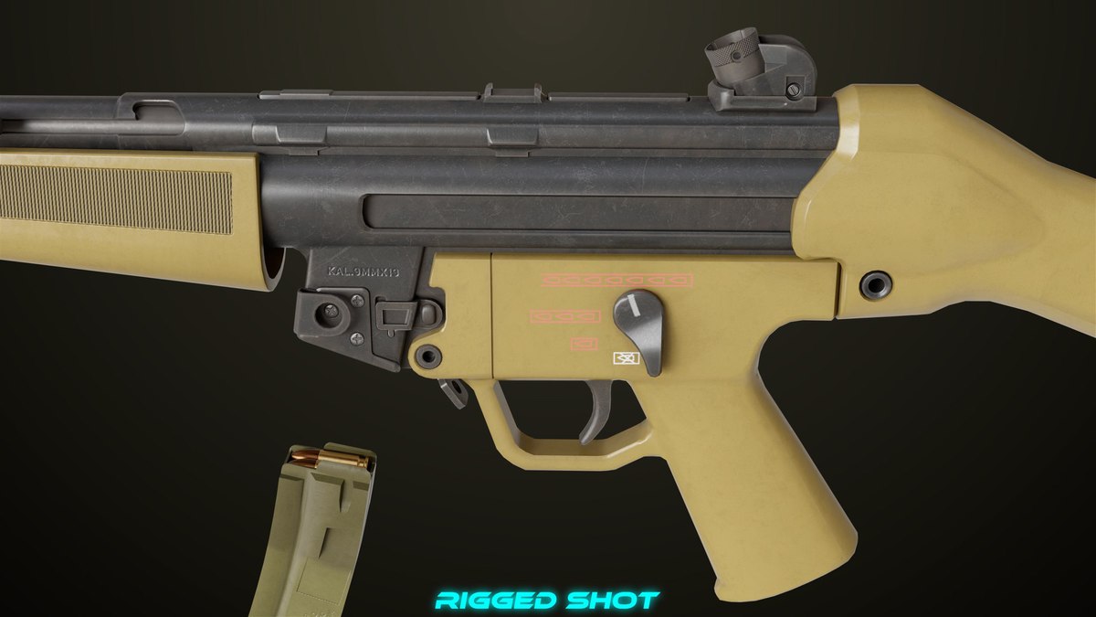 Two Machine Gun 15 Sandal Single Mat URP HDRP Textures