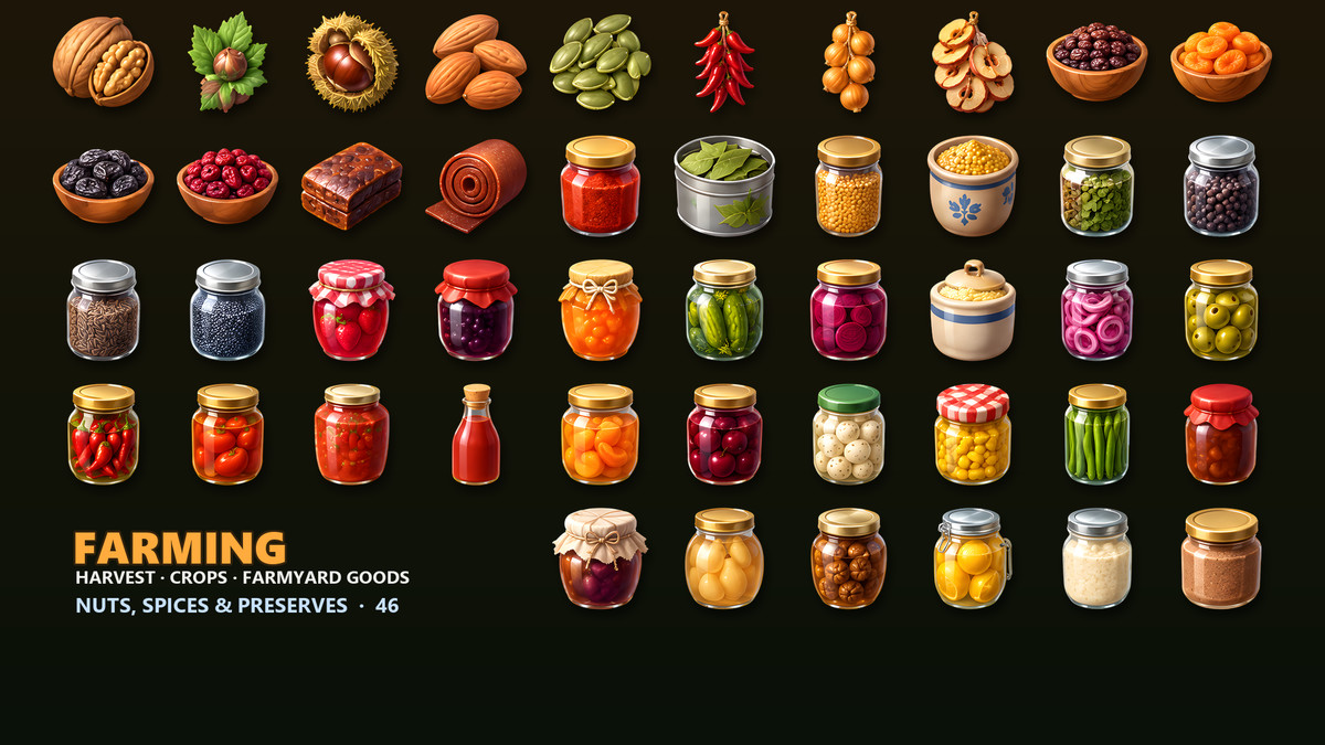 Farming & Harvest Icons - 276 Crop Items