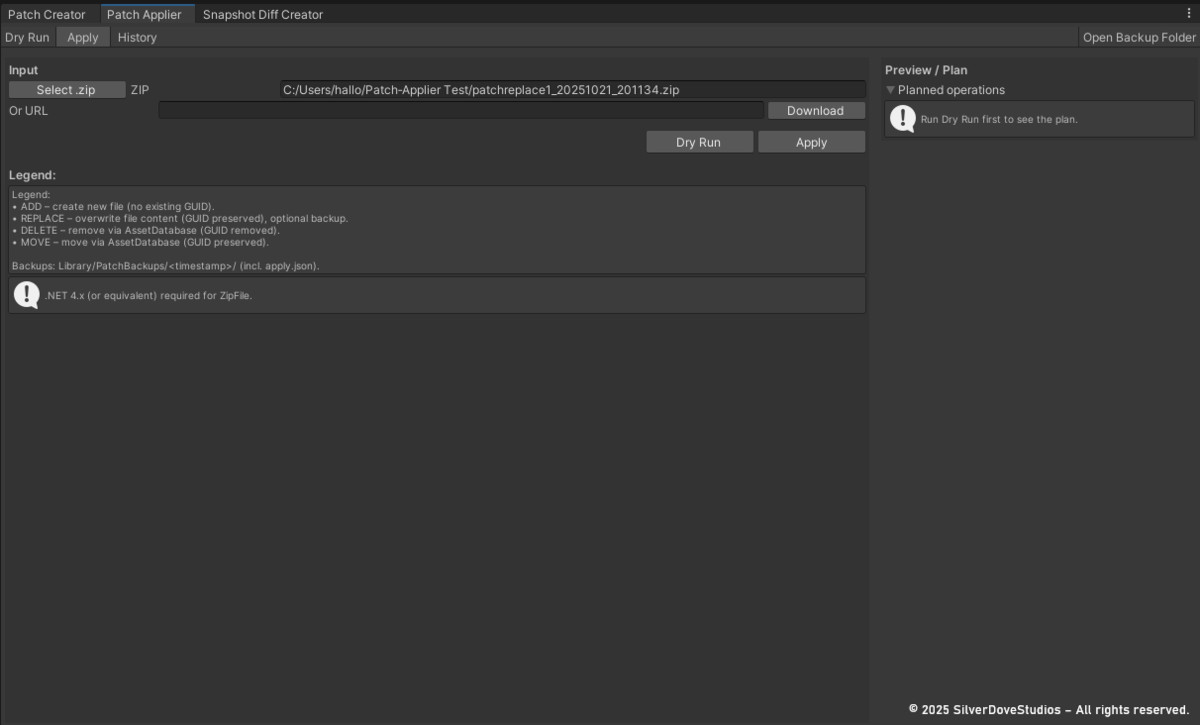 Patch Manager Pro - Versioning, Diff & Rollback for Unity Projects
