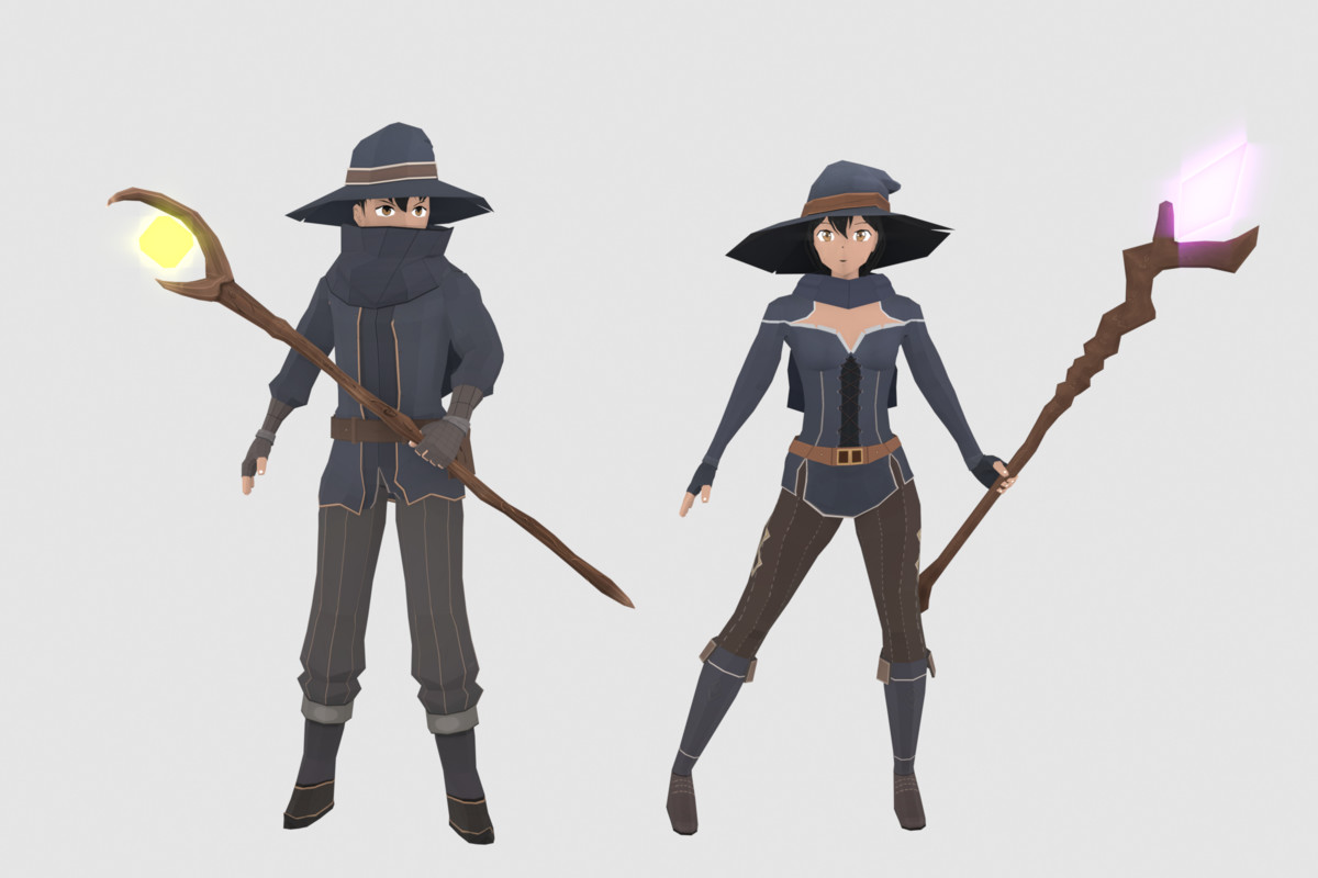Stylized Mage Pack – Animated Characters (Male & Female)