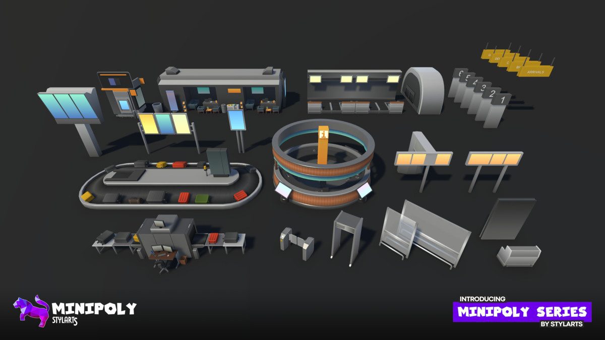 Modular Airport Fatpack - Minipoly Series ( Stylized Lowpoly Environment )