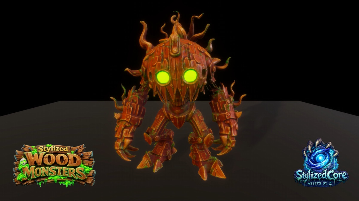 Stylized Wood Monster Pack 2 – Colossus Variant (Animated, LOD, Skins)