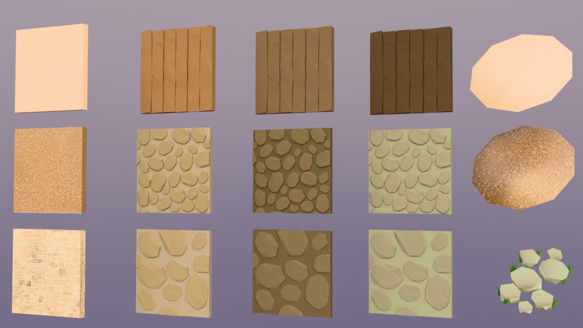 Low Poly 3D Medieval Town Assets