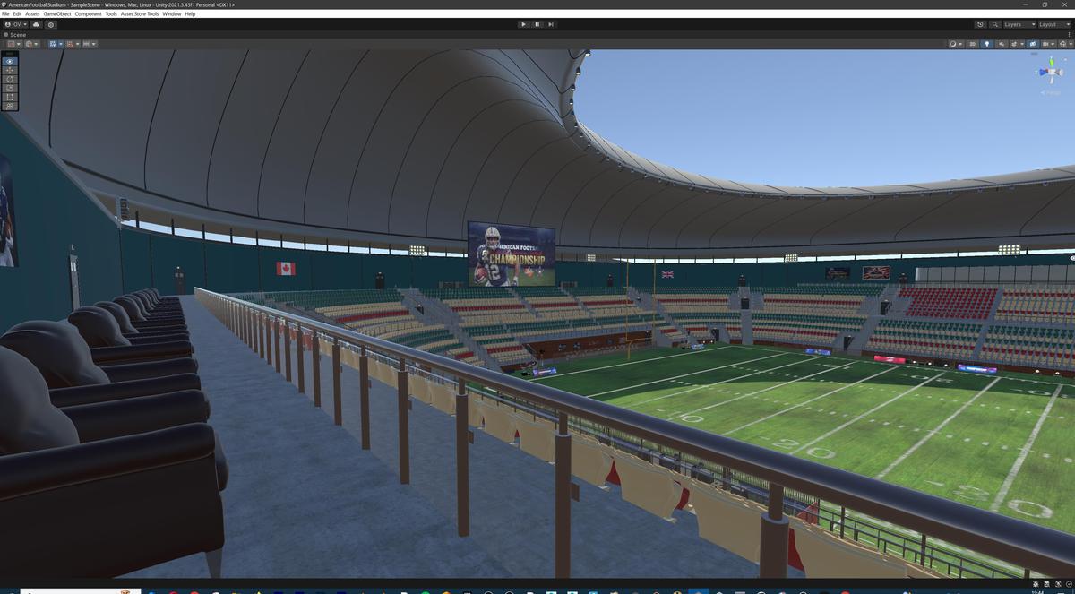Modular American Football Stadium 3d Environment - Exterior, Interior, Props