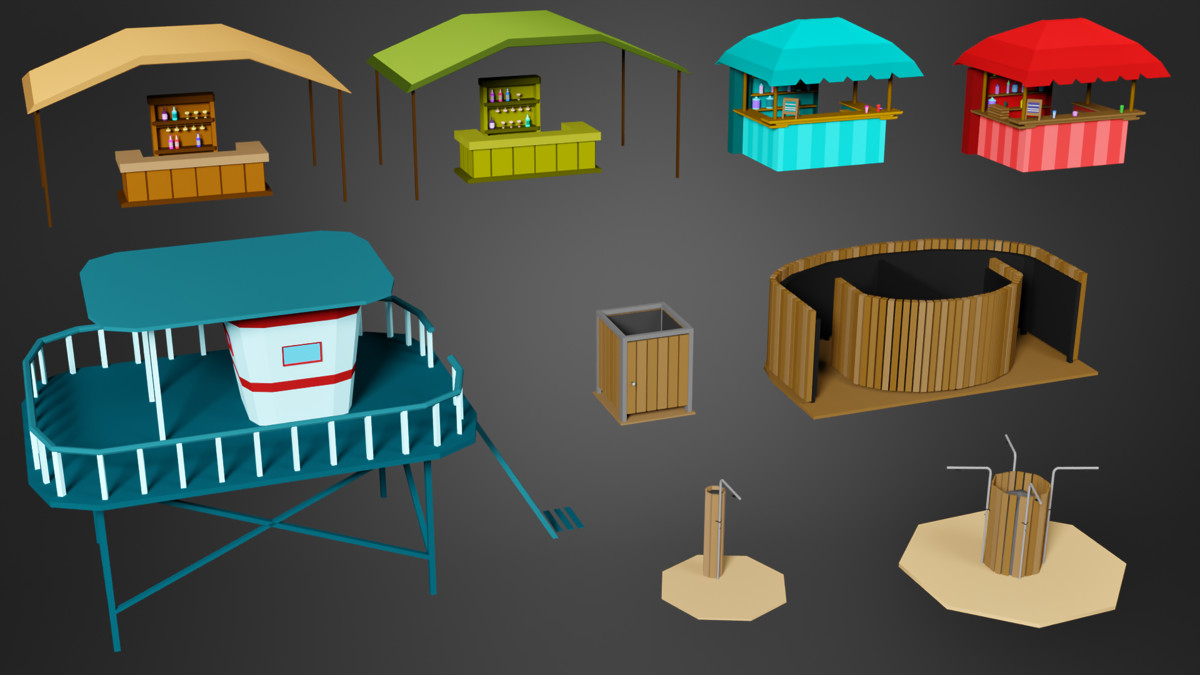 Low Poly Beach Pack - Mini World Studio