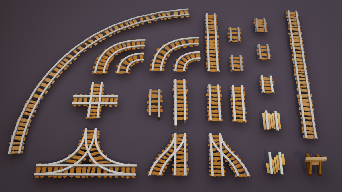 Low Poly Wild West Train Pack