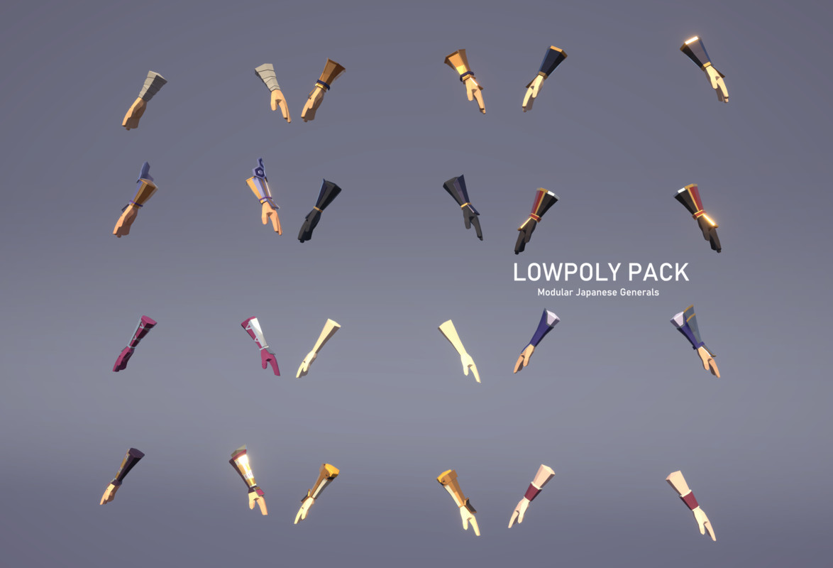 LowpolyPack_ Modular Japanese Generals
