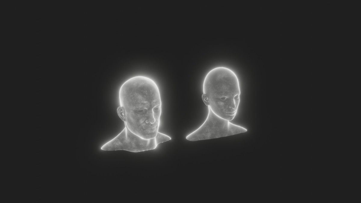 Ghostly Male Female Heads 3D Model Pack - Animated, Blend Shapes