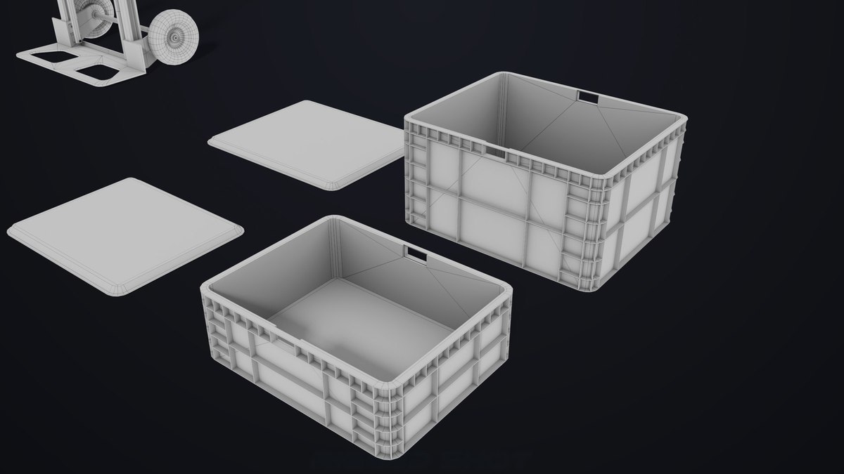 Convertible Hand Truck Steel URP HDRP Textures