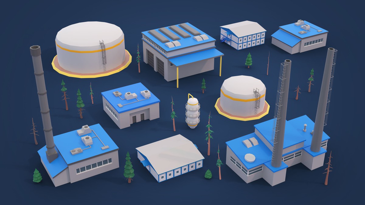 Mining Industry - Low Poly 3D Models Pack