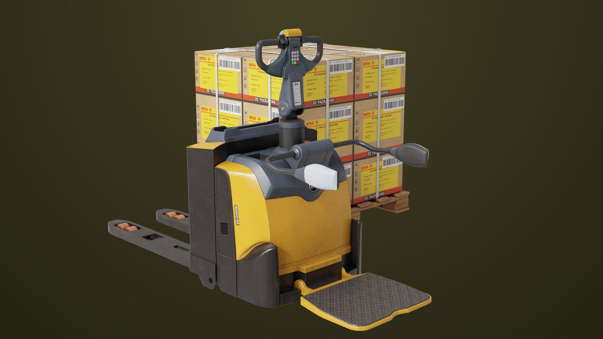 Forklift Trucks and Pallet Yellow Collection URP HDRP Textures