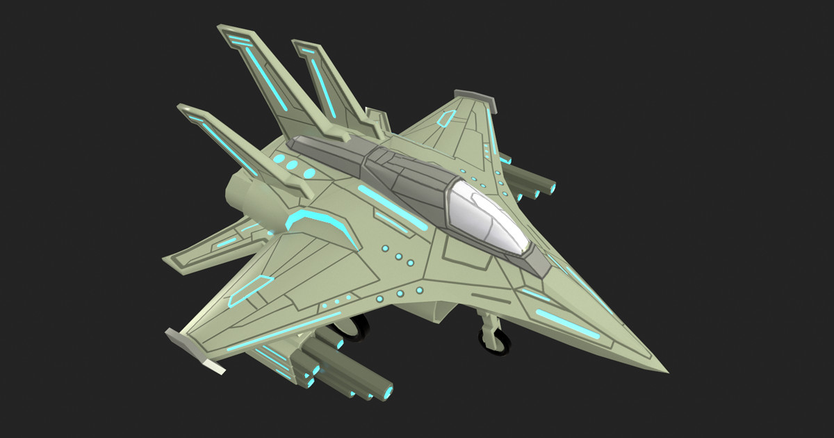 Sci-Fi Stylized Fighter Jet 3D pack
