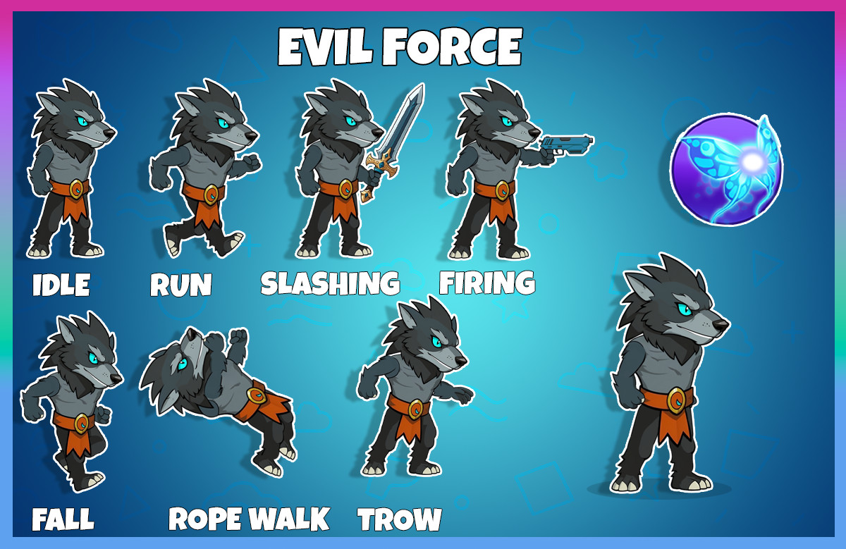 Evil Force 2D Animated Character