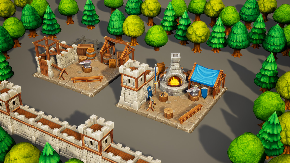 Toon RTS Environment Humans