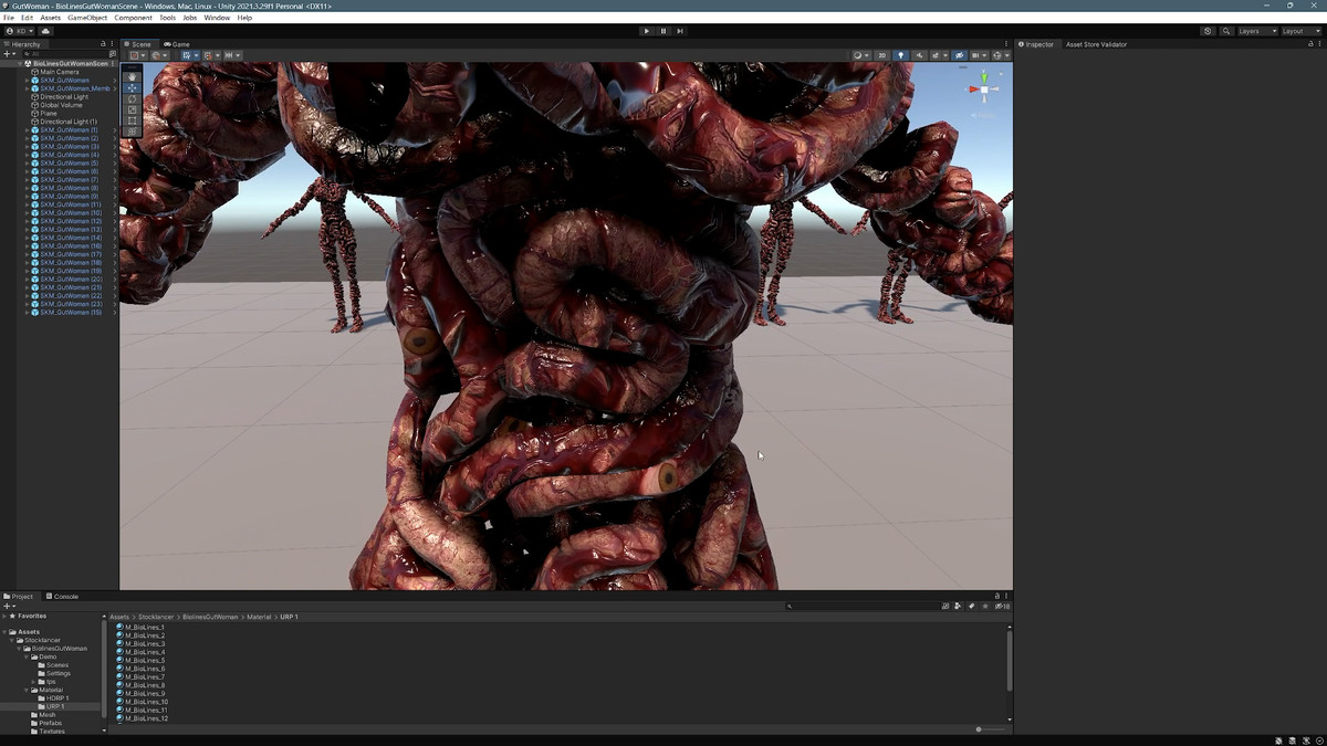 Bio Lines: Gut Woman, a Humanoid Character for horror games