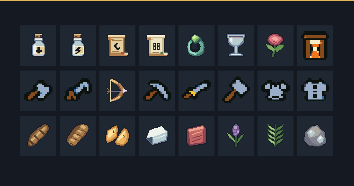 Chunky Pixel RPG Icons