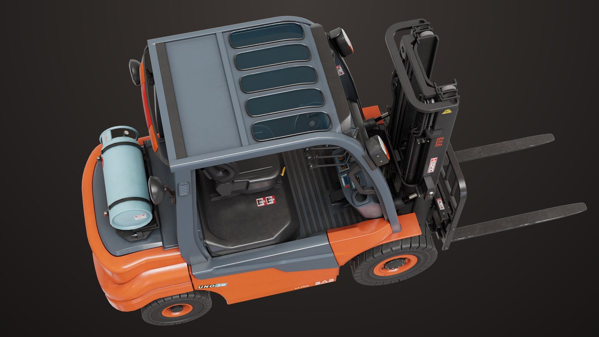 Forklift Truck 02 Orange URP HDRP Textures