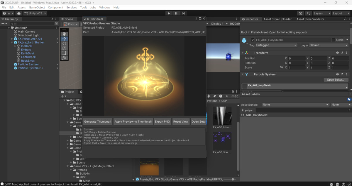 VFX Prefab Preview Studio - Instant preview, Custom thumbnails, Export PNG