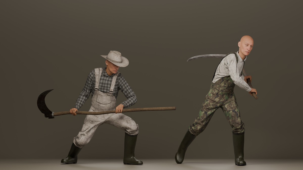 Farmer with scythe