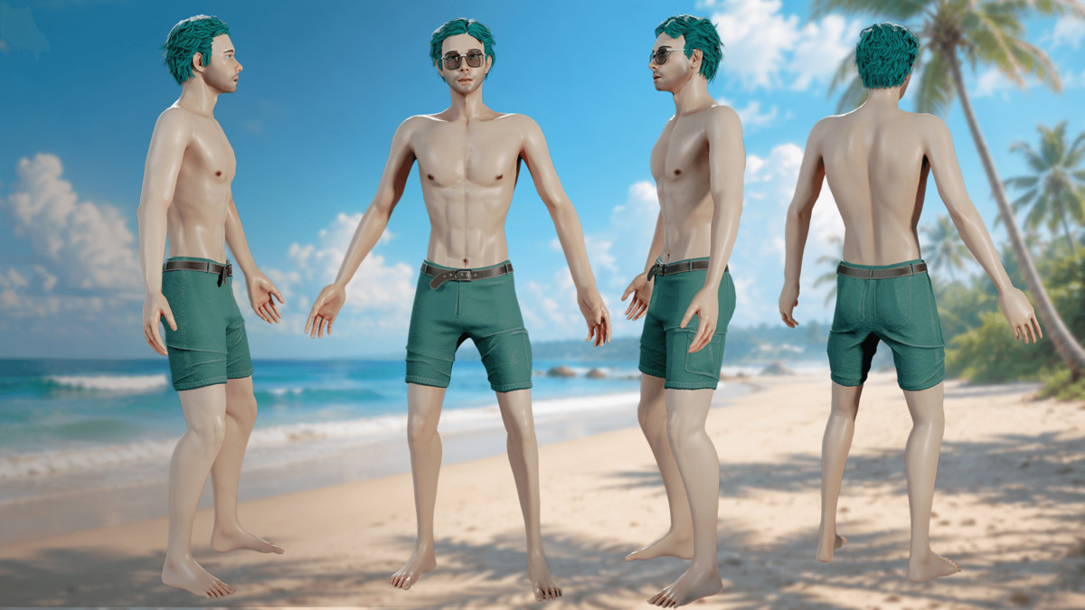 Casual Summer Guy – Modular Game Character