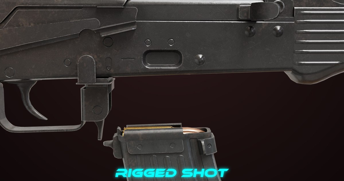 AKMS Light Machine Gun 10 Metal URP HDRP Textures