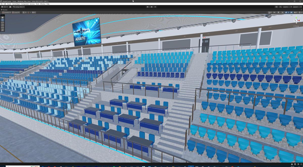 Olympic Aquatic Center Swimming Pool Modular Environment 3D