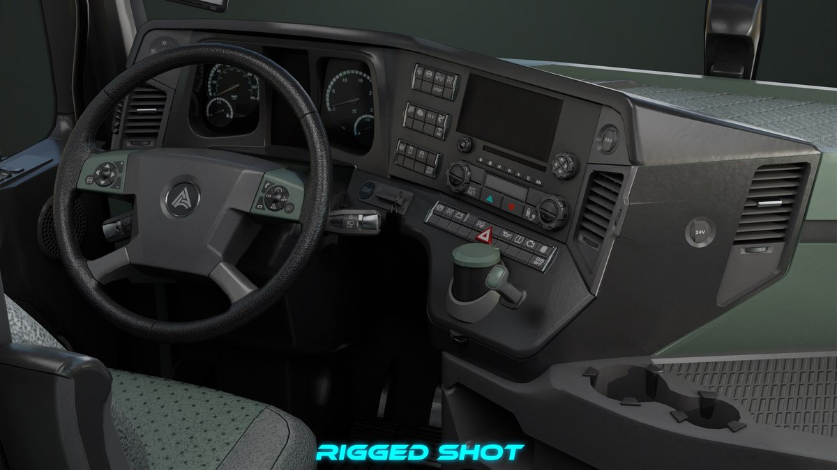 Heavy Truck Chassis 03 With Interior URP HDRP Textures